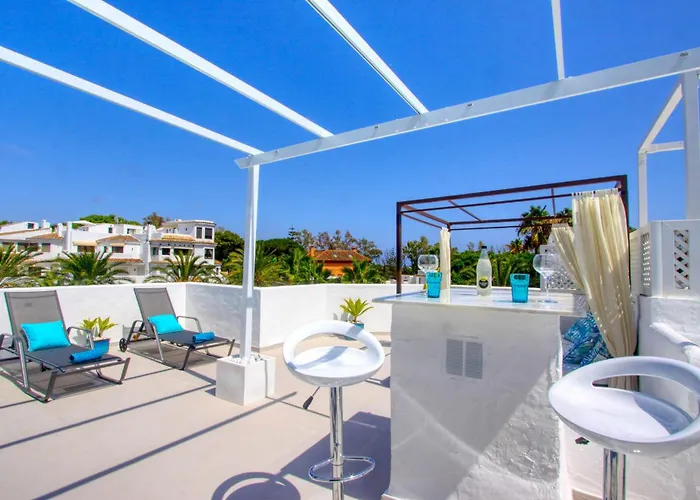 1108 Beachfront 2 With Roofterrace 80mtrgt 3 Pools ماربيا